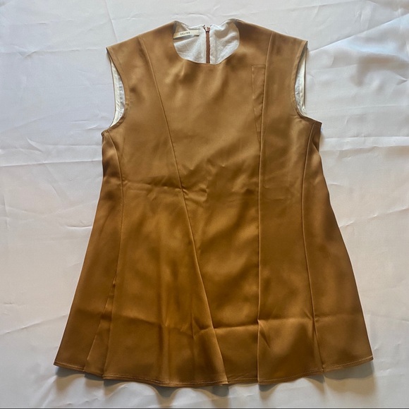 CÉLINE fully lined silk top in bronze - Picture 5 of 8